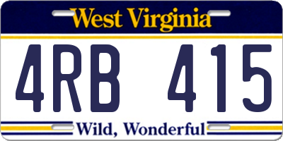 WV license plate 4RB415