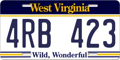 WV license plate 4RB423