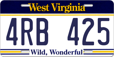 WV license plate 4RB425