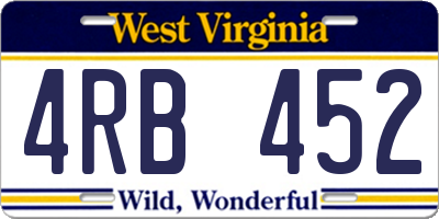 WV license plate 4RB452
