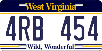 WV license plate 4RB454