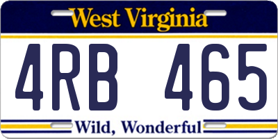 WV license plate 4RB465