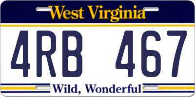 WV license plate 4RB467
