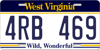 WV license plate 4RB469