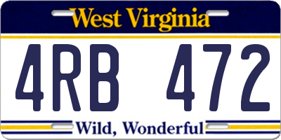 WV license plate 4RB472