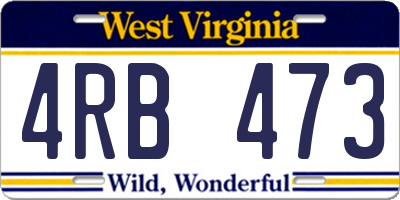 WV license plate 4RB473