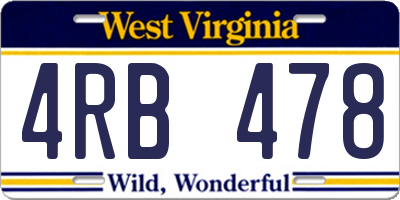 WV license plate 4RB478