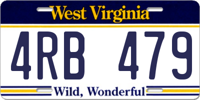 WV license plate 4RB479