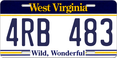 WV license plate 4RB483