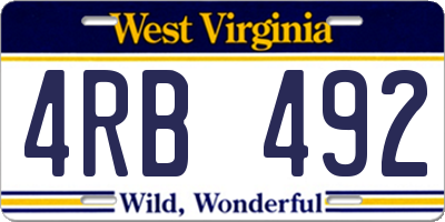 WV license plate 4RB492