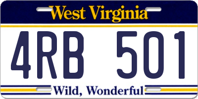 WV license plate 4RB501