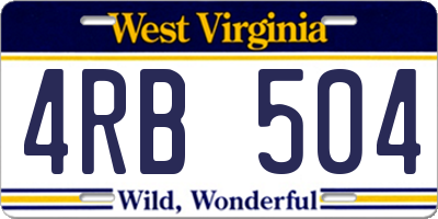 WV license plate 4RB504