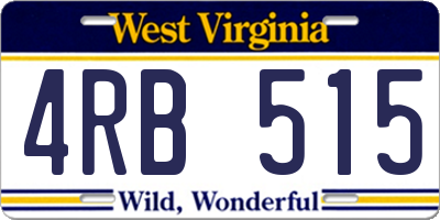 WV license plate 4RB515