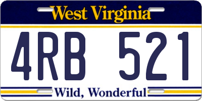 WV license plate 4RB521