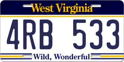 WV license plate 4RB533