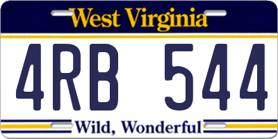 WV license plate 4RB544