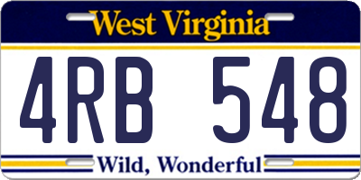 WV license plate 4RB548