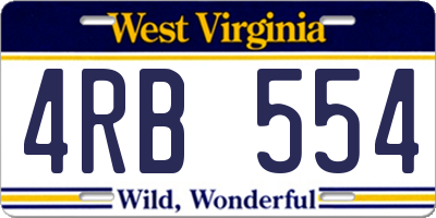 WV license plate 4RB554