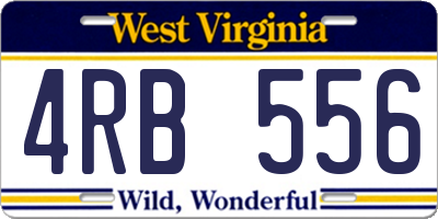 WV license plate 4RB556