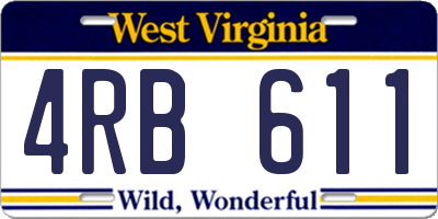 WV license plate 4RB611