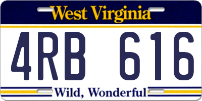 WV license plate 4RB616
