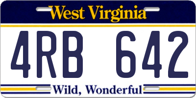 WV license plate 4RB642