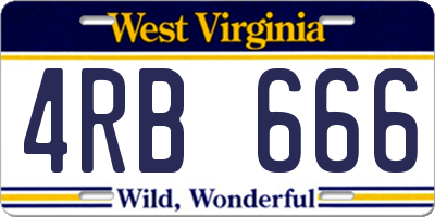 WV license plate 4RB666