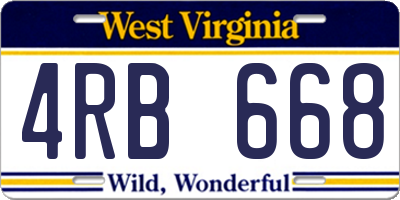 WV license plate 4RB668
