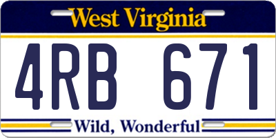 WV license plate 4RB671