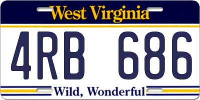WV license plate 4RB686