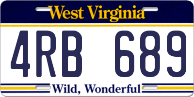 WV license plate 4RB689