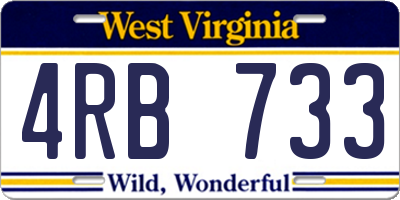 WV license plate 4RB733