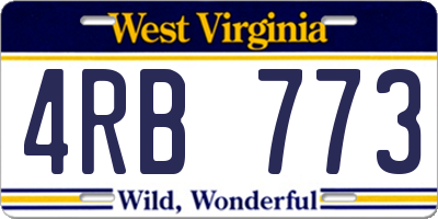WV license plate 4RB773