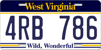 WV license plate 4RB786