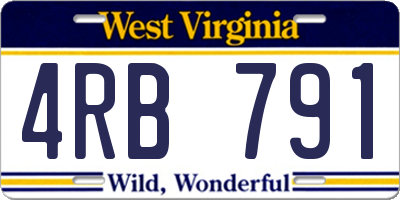 WV license plate 4RB791