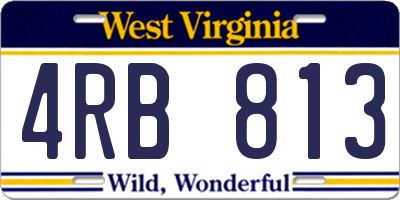 WV license plate 4RB813