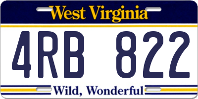 WV license plate 4RB822
