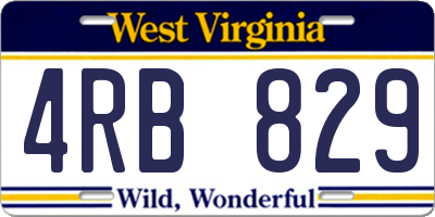 WV license plate 4RB829