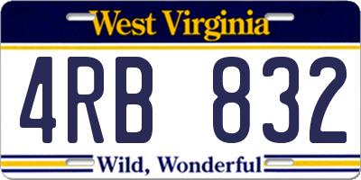 WV license plate 4RB832