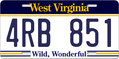 WV license plate 4RB851