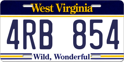 WV license plate 4RB854