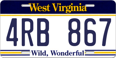 WV license plate 4RB867