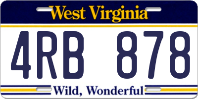 WV license plate 4RB878