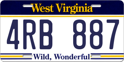 WV license plate 4RB887