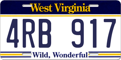 WV license plate 4RB917