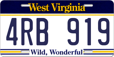 WV license plate 4RB919