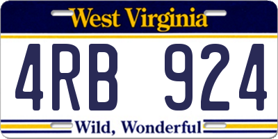 WV license plate 4RB924