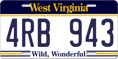 WV license plate 4RB943