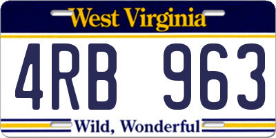 WV license plate 4RB963
