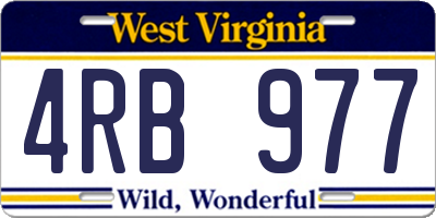 WV license plate 4RB977